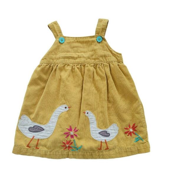 Mini Boden Yellow Corduroy Goose Pinnie - Picture 1 of 7